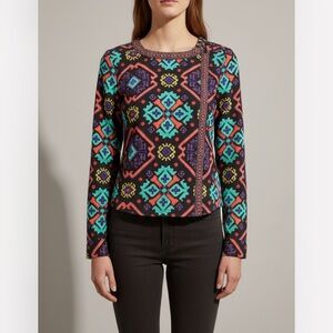 Rachel by Rachel Roy Abstract‎ Aztec Vibrant Colorful Jacket. S